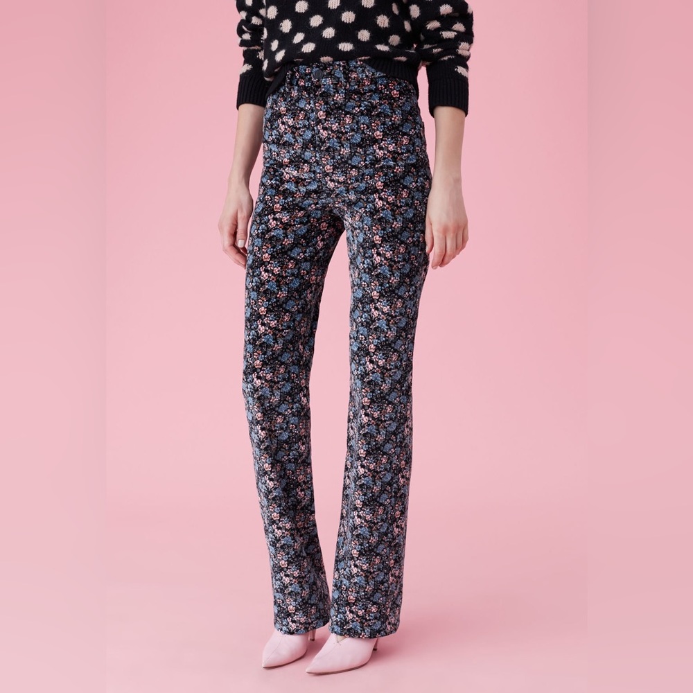 Rebecca Taylor La Vie Lisette Velveteen Floral Pants